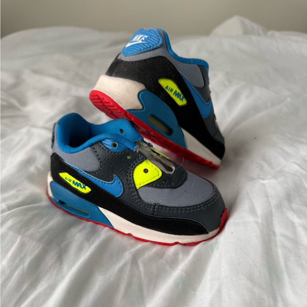 Nike Gray and Blue Sneakers with Air Max Cushioning Gently Used